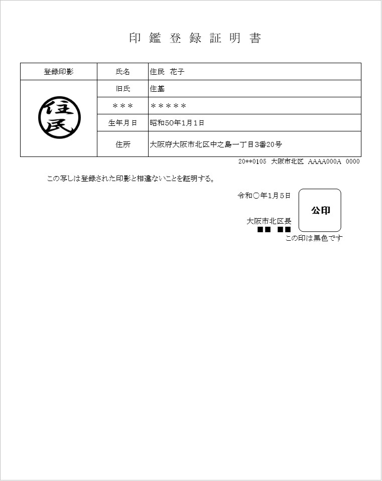 印鑑登録証明書