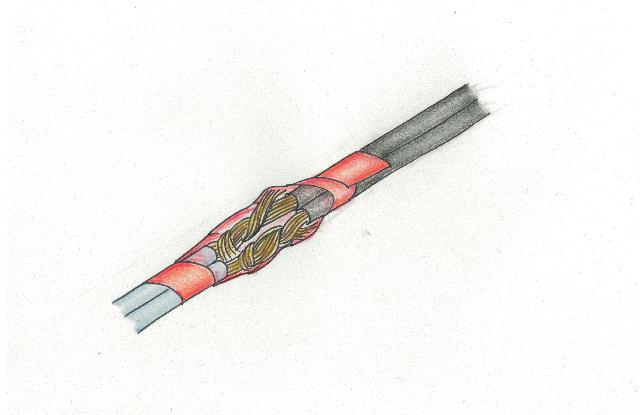ねじり配線内部の様子のイラスト