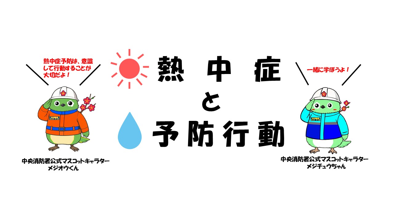 中央消防署マスコットキャラクターのめじおう君とめじちゅうちゃんの画像