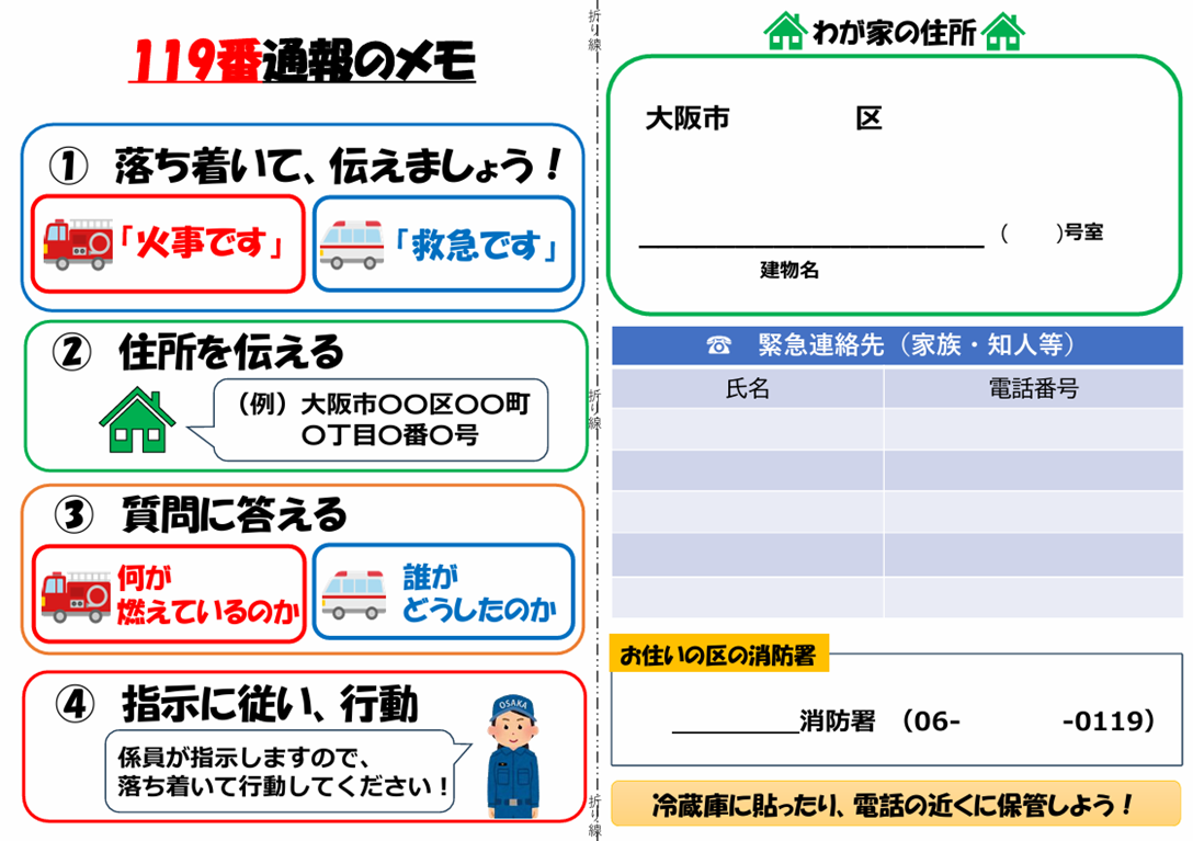 119番通報のメモ