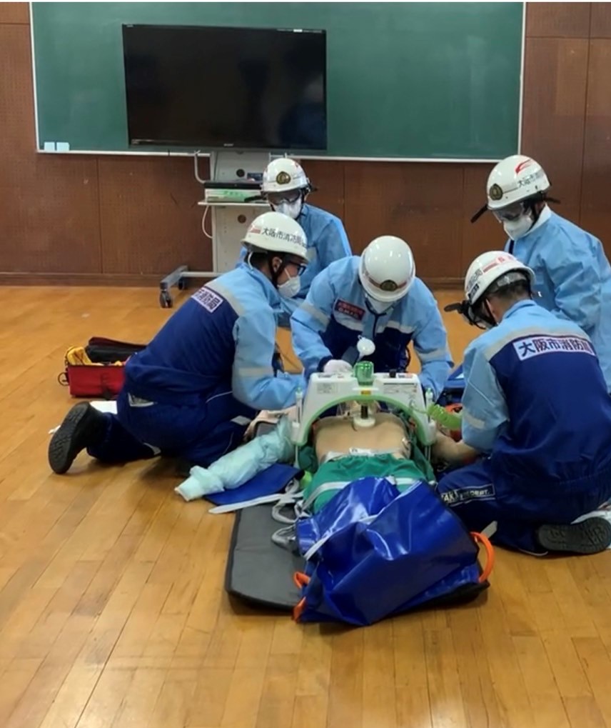 救急隊の訓練の様子