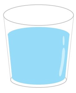 コップに入った水の絵
