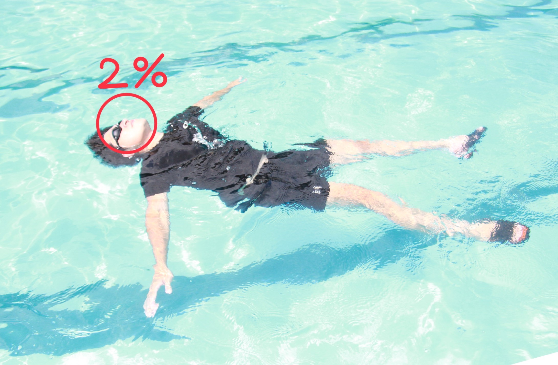 水面から出るのは2％
