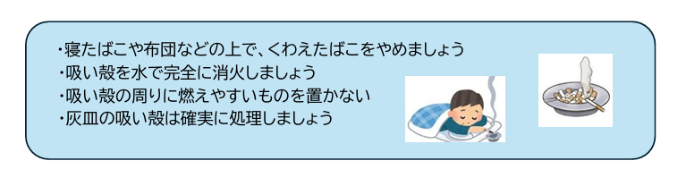 たばこ火災予防のためには