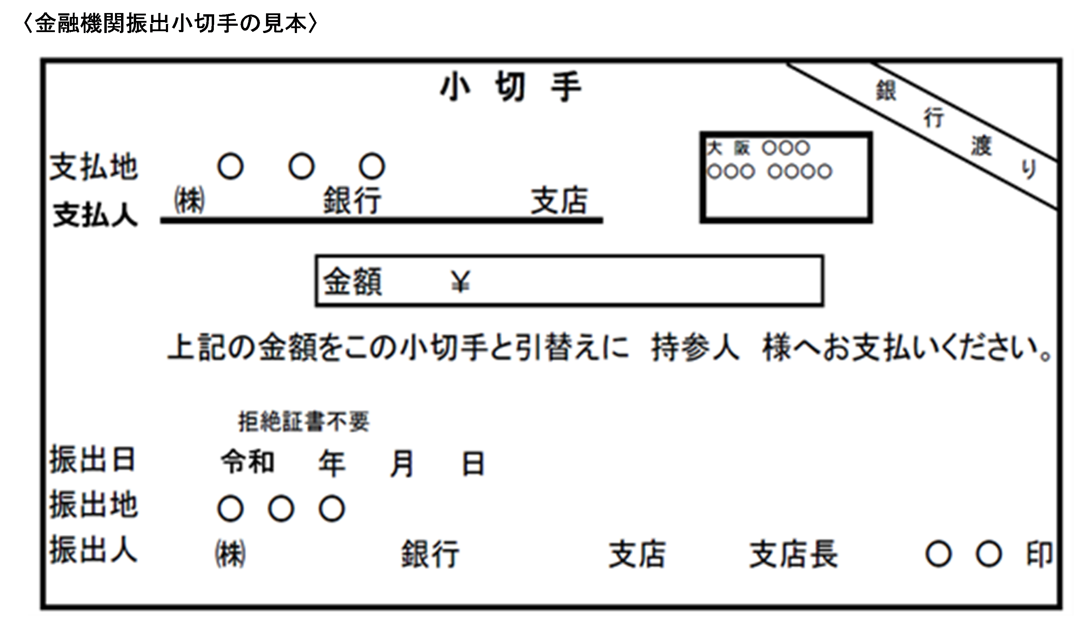 小切手の見本