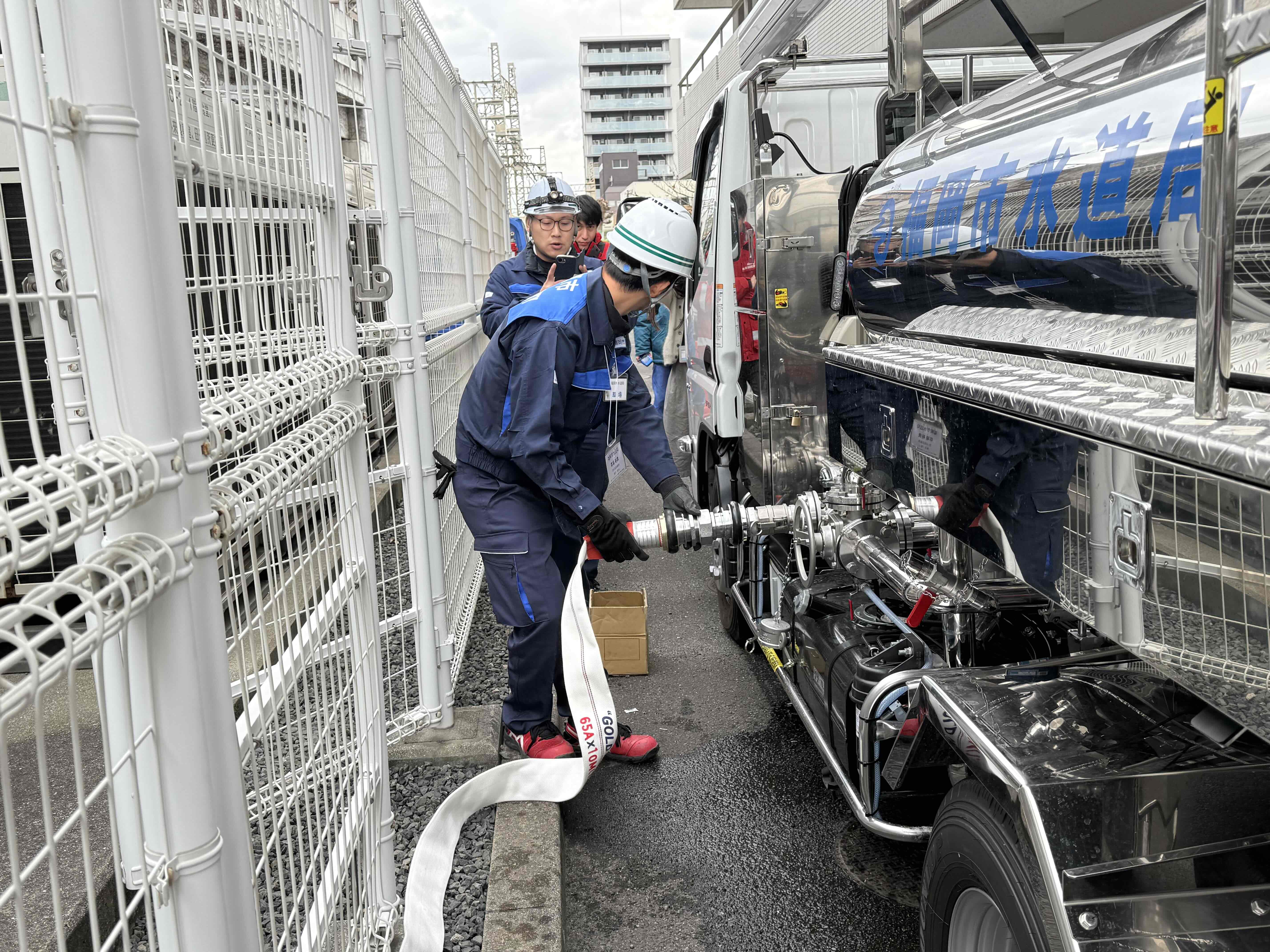 ホースの接続時の写真