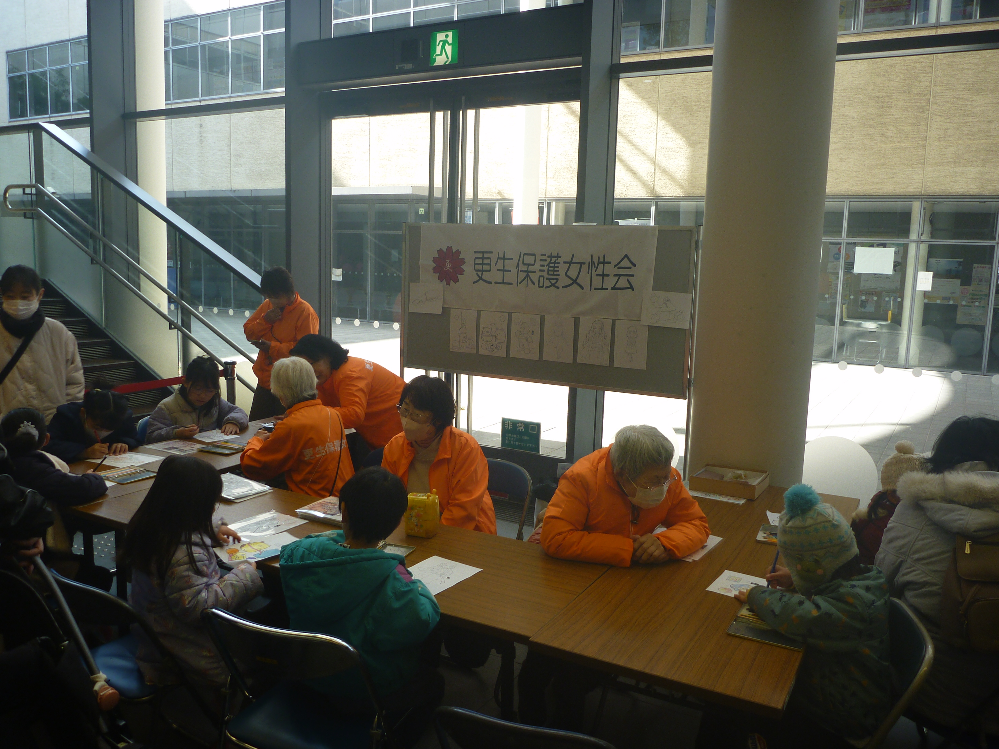 ぬり絵体験のようす