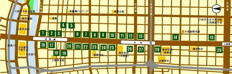 彫刻の設置位置の地図です