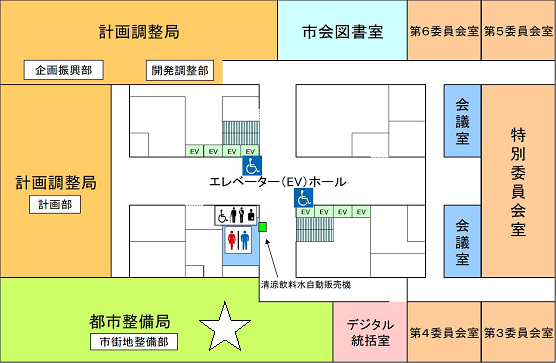 大阪市役所7階のフロア図です。