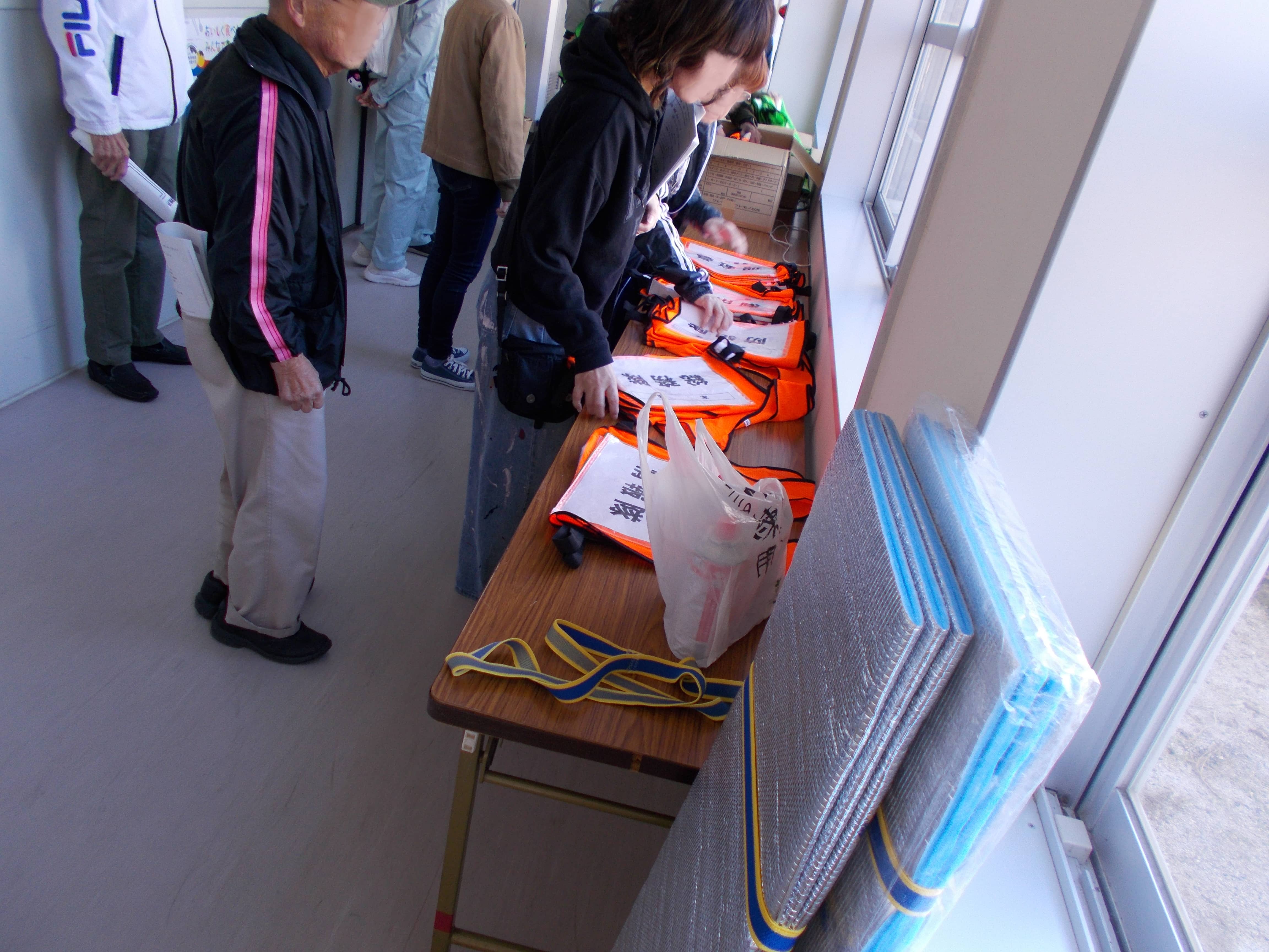 避難所開設訓練の様子