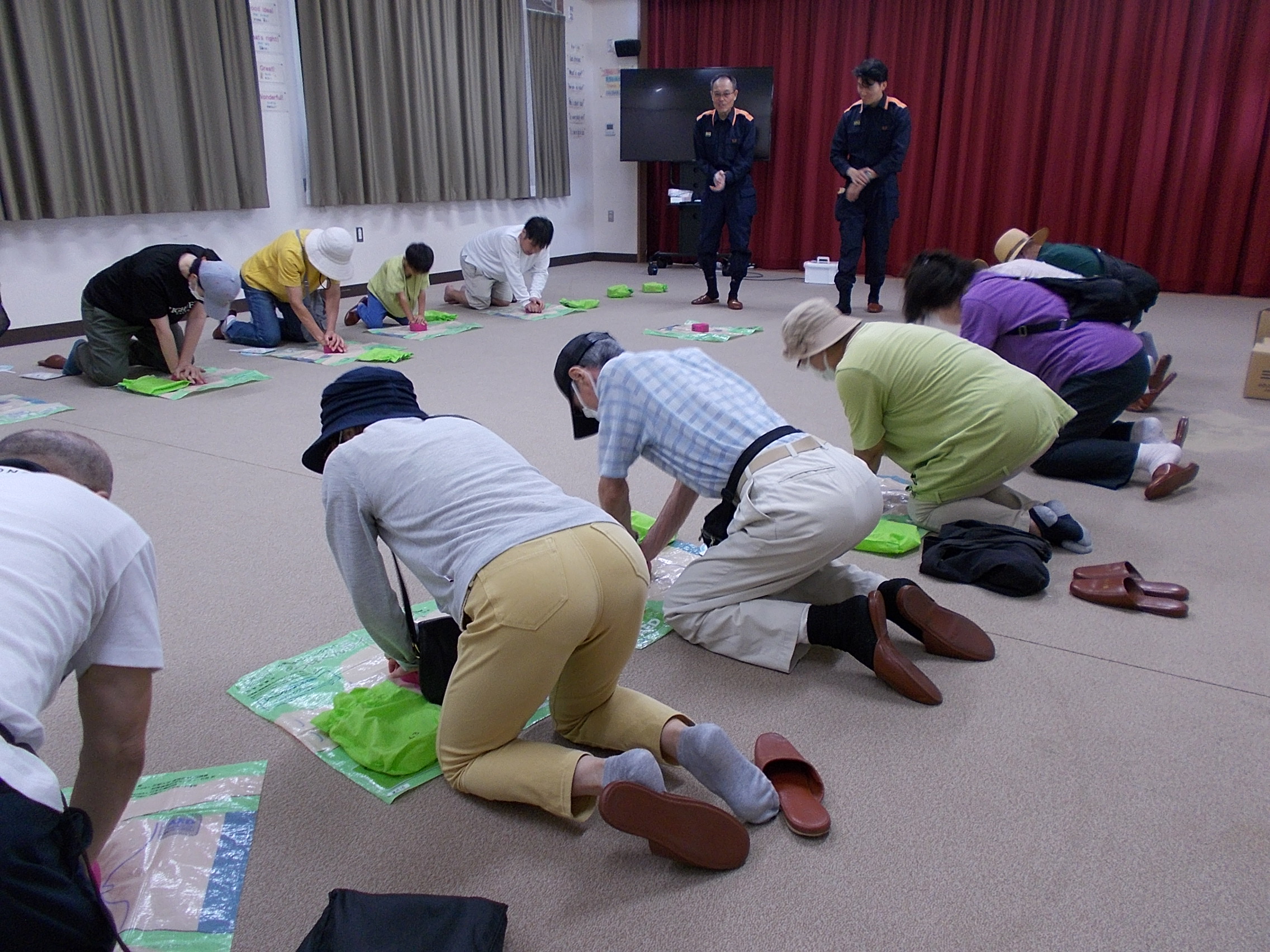 救急救命訓練のようす