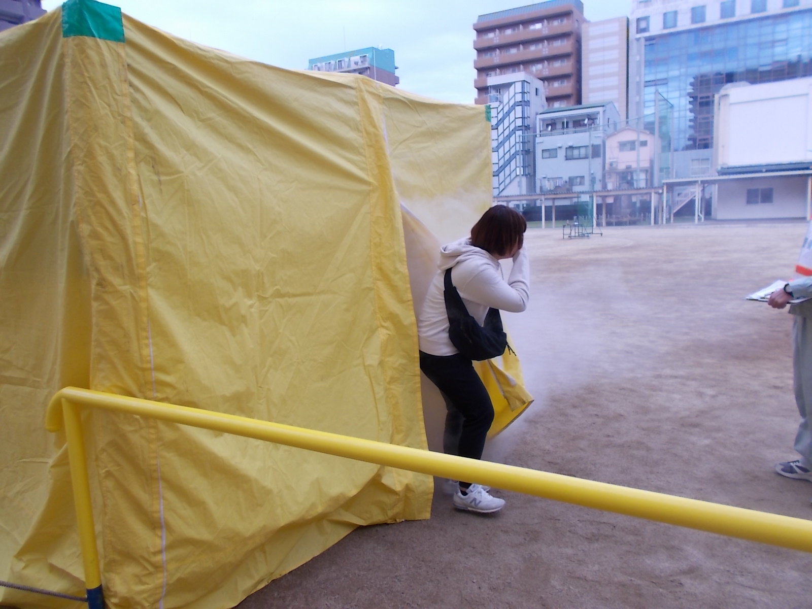 煙幕訓練のようす