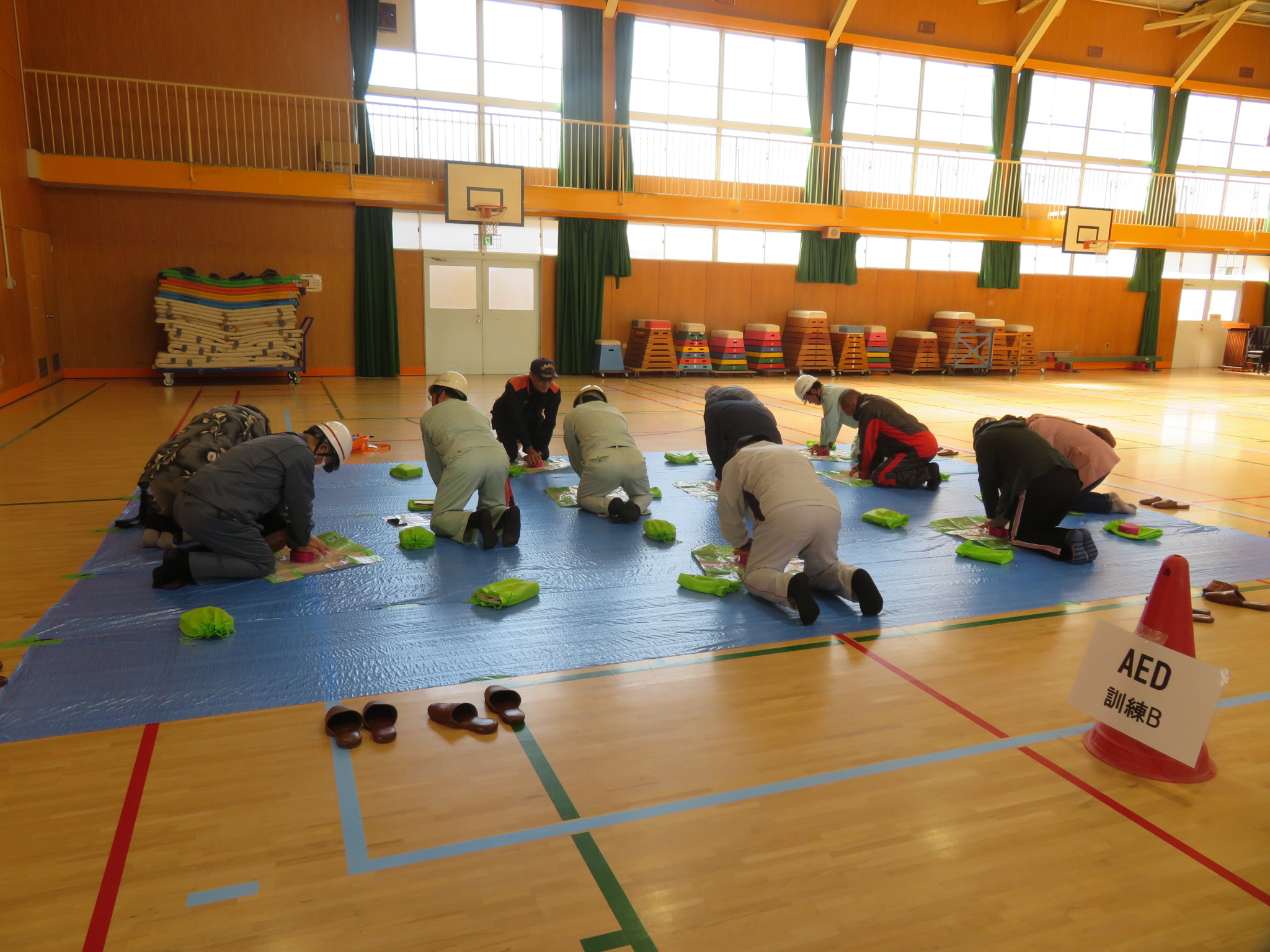 救急救命訓練のようす