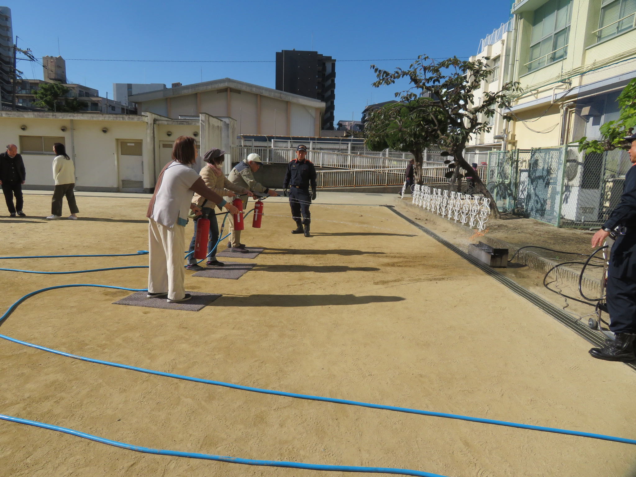 消火訓練のようす