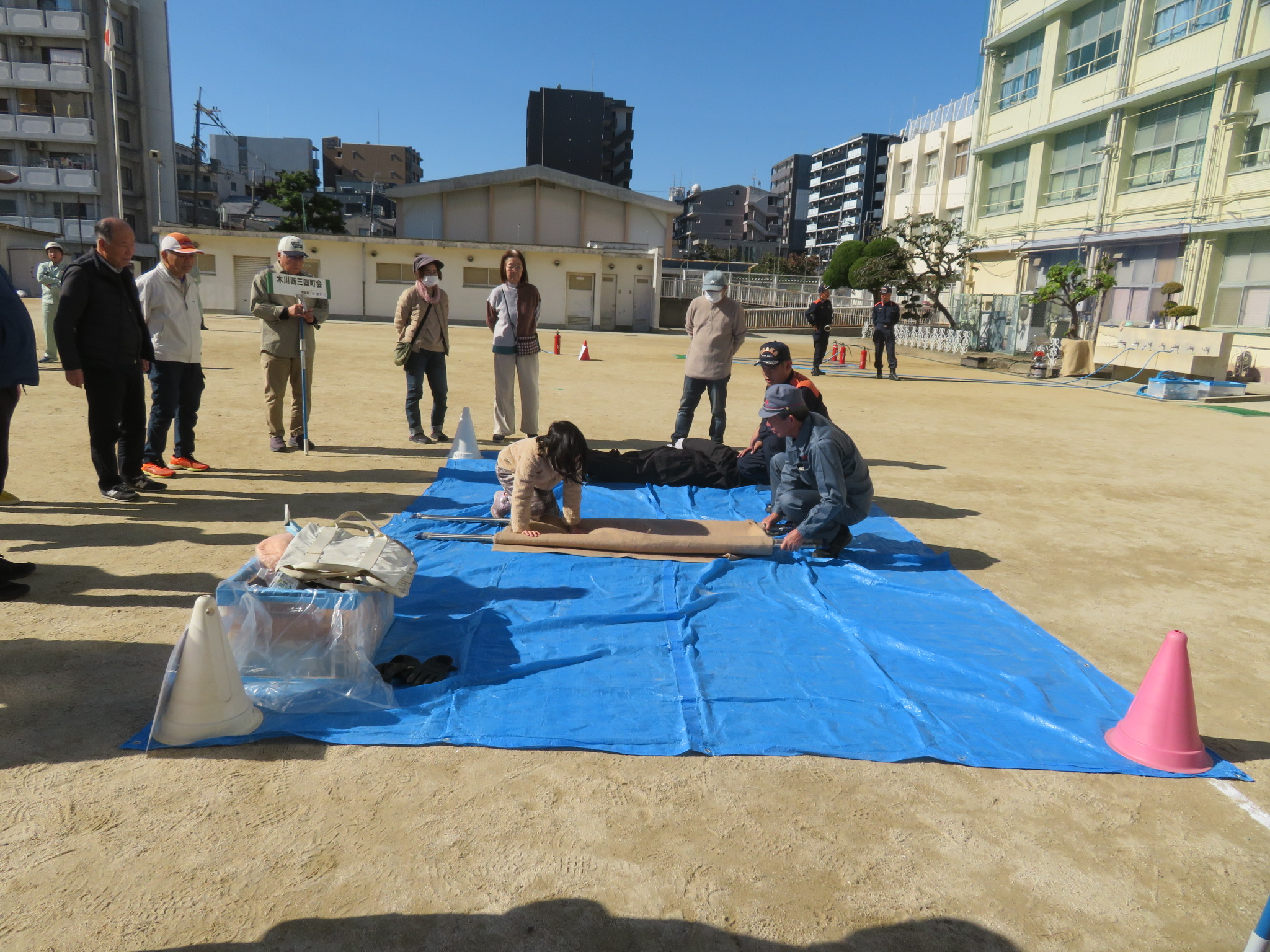 搬送訓練のようす
