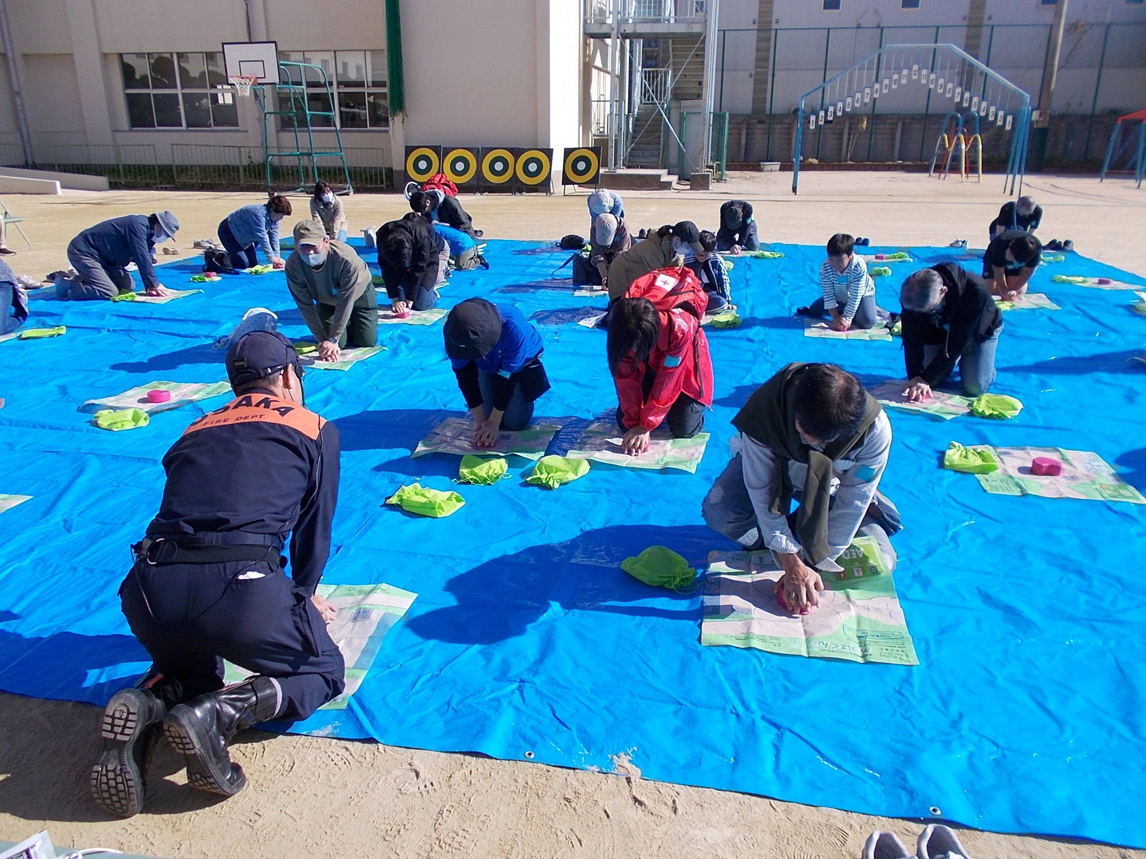 救急救命訓練のようす