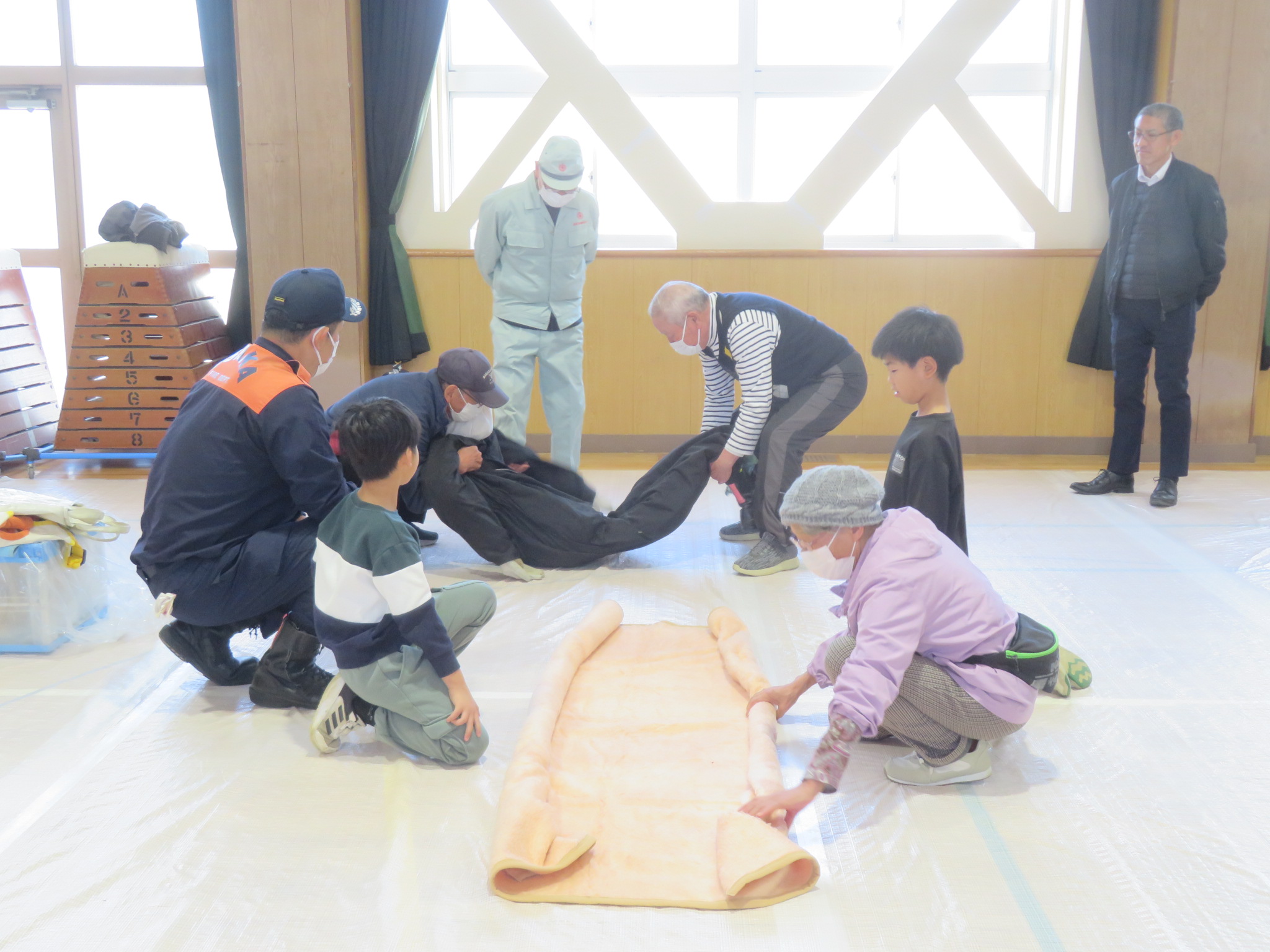 搬送訓練のようす